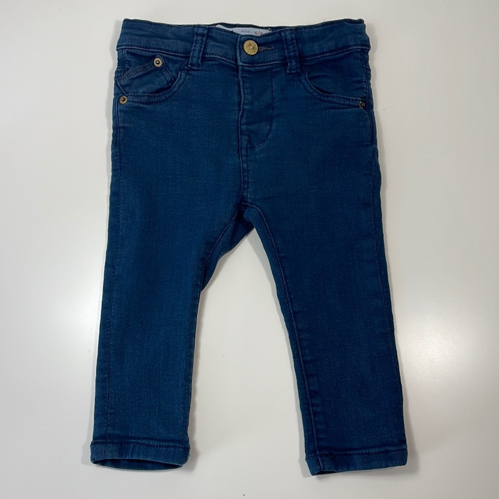 ZARA , baby navy skinny jeans, 6/9 M